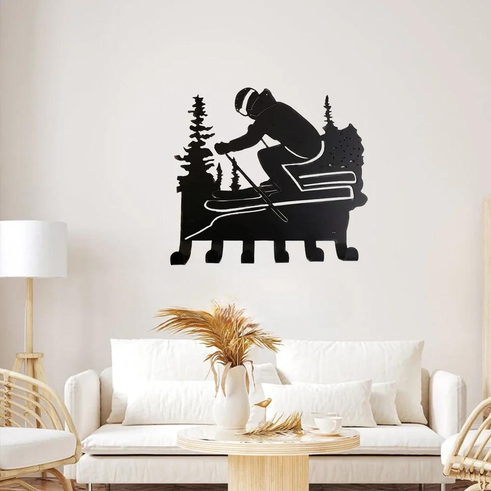 Новый металлический крючок для лыж настенный декор практичный домашний держатель для — фото 5