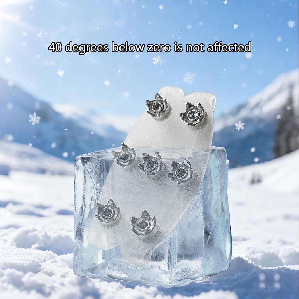 7 Studs Anti-Skid Snow Ice Climbing Shoes Cleats Thermo Plastic Elastomer Ice Claw Spikes Grips over Shoe Covers Crampons