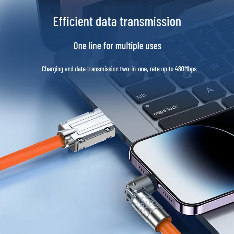 2m 540° Rotating 120W Fast Charging Cable for Apple, Android & Huawei