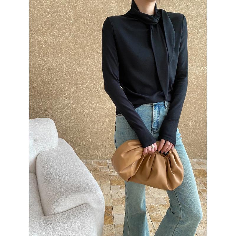 

Футболка Sinan Gaozhi с ленточным узором и полувысоким воротником SN6788 M чёрный