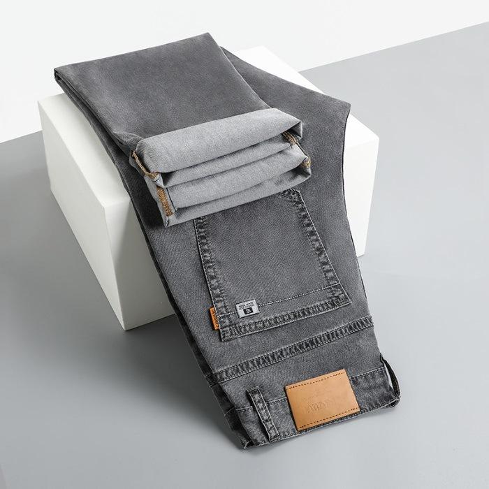 

Tennis Jeans Business Pants Loose Spring and Summer New Thin Trousers Ice Silk Pants Jeans Men 29