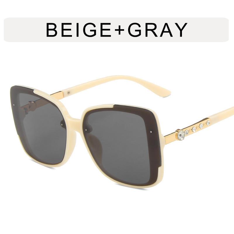 Box Sunglasses Women With Diamonds Model Fashion Large Frame Sunglasses Uv Protection Han Chao Sunglasses Men