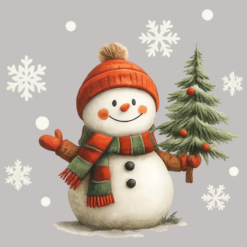 2025 New Year Snowman Santa Claus Home Room Wall Glass Static Sticker Removable Cartoon Christmas Window Sticker Decoration