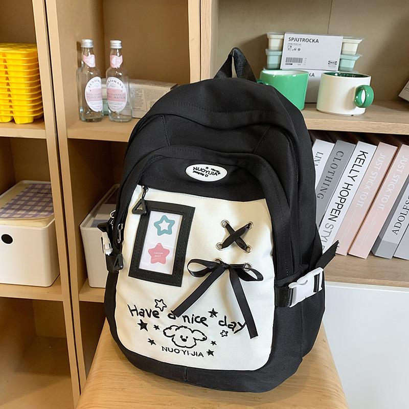 

Nylon Girls School Backpack With Breathable Straps For Middle School Students чорний