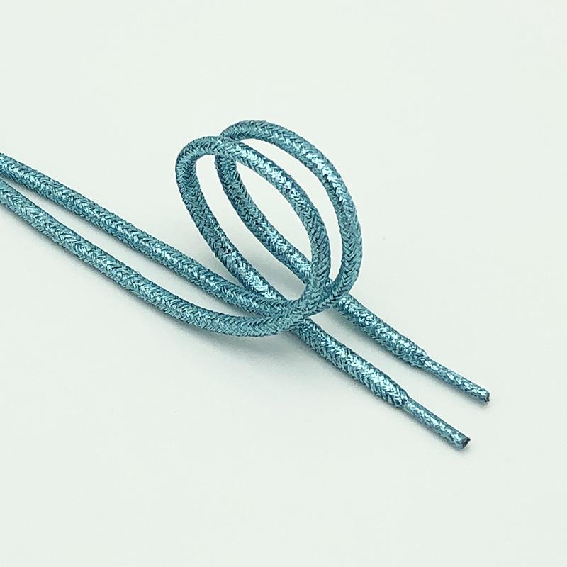 New Round Shiny Metallic Glitter Shoelaces Gold Silver Silk Shoe Laces Sports Canvas Casual Colorful Rainbow Gradient Shoelace