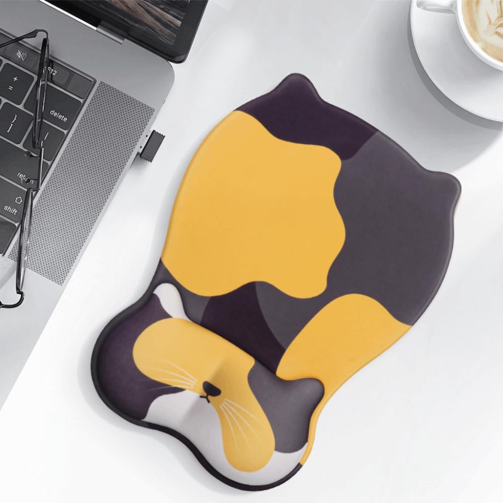 Cartoon Cat Mouse Mat Wrist Rest Non Slip Cat-shaped Mouse Pad Mouse Pad Wrist Rest Office