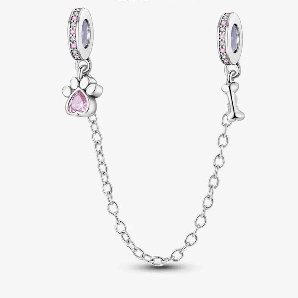 New In Color Zircon Angle Round Clip Bead Fit Pan Original Bracelet Women Copper Safety Chain Jewelry Gift