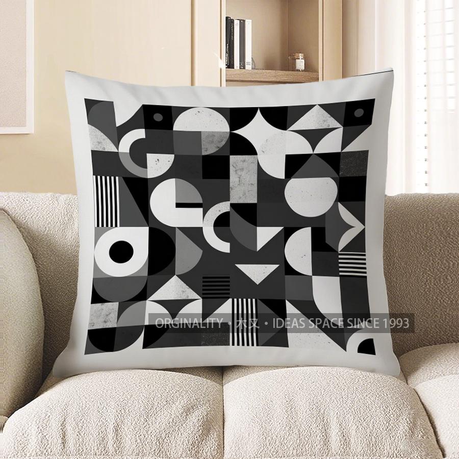 2D Geometric Pattern Decorative Digital Print Pillowcases Pattern Cushion Cover Suitable For Sofa Bedroom Car Pillow Cover