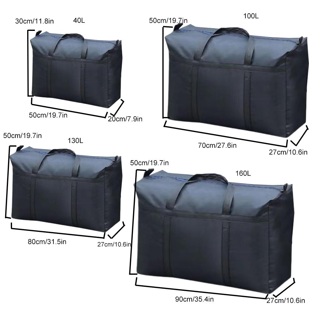 40/100/130/160l Large Waterproof Moving Luggage Duty Bags Cloth Bags Polyester Oxford Premium-quality Heavy 600d