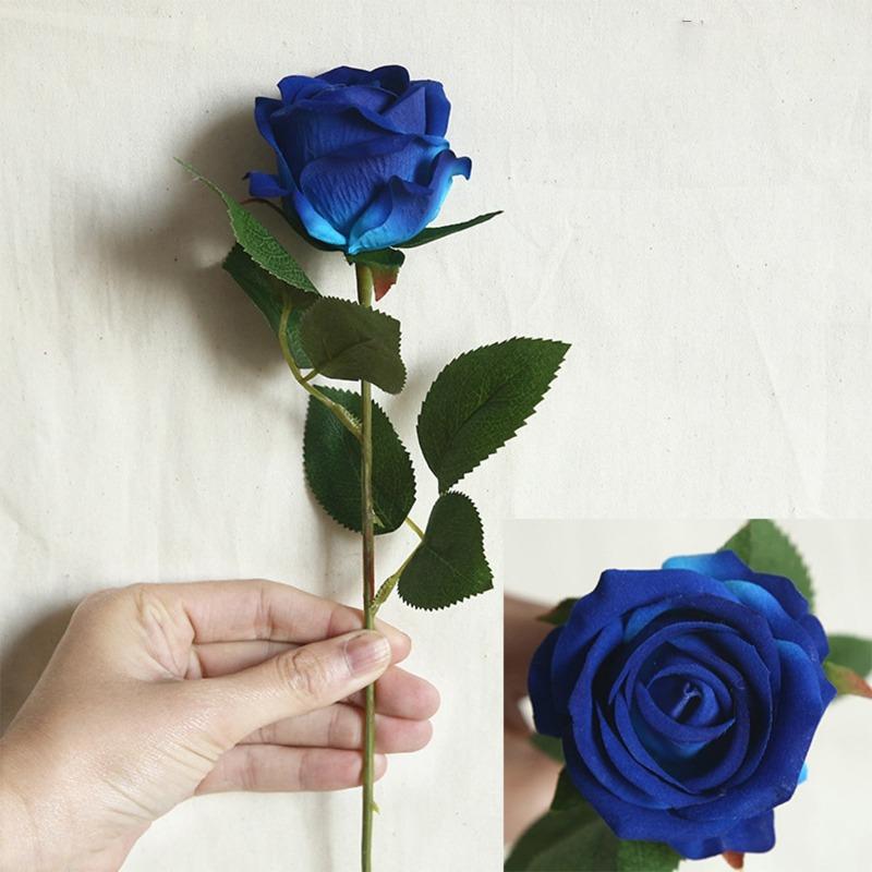 5 Pcs Artificial Flowers Silk Rose Long Stem Bouquet for Wedding Home Decoration Fake Flowers DIY Wreath Supplies Accessories