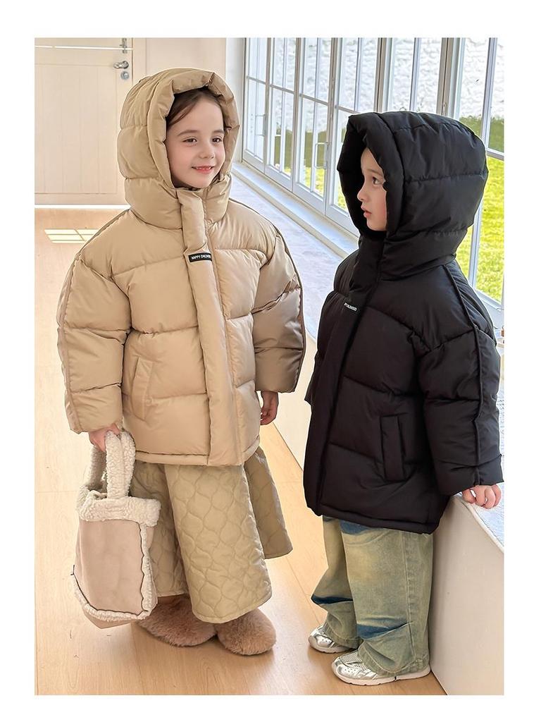 2025 Winter Kids' Thick Cotton-Padded Jacket for Boys and Girls – Cozy Bread Coat for Middle and Big Children