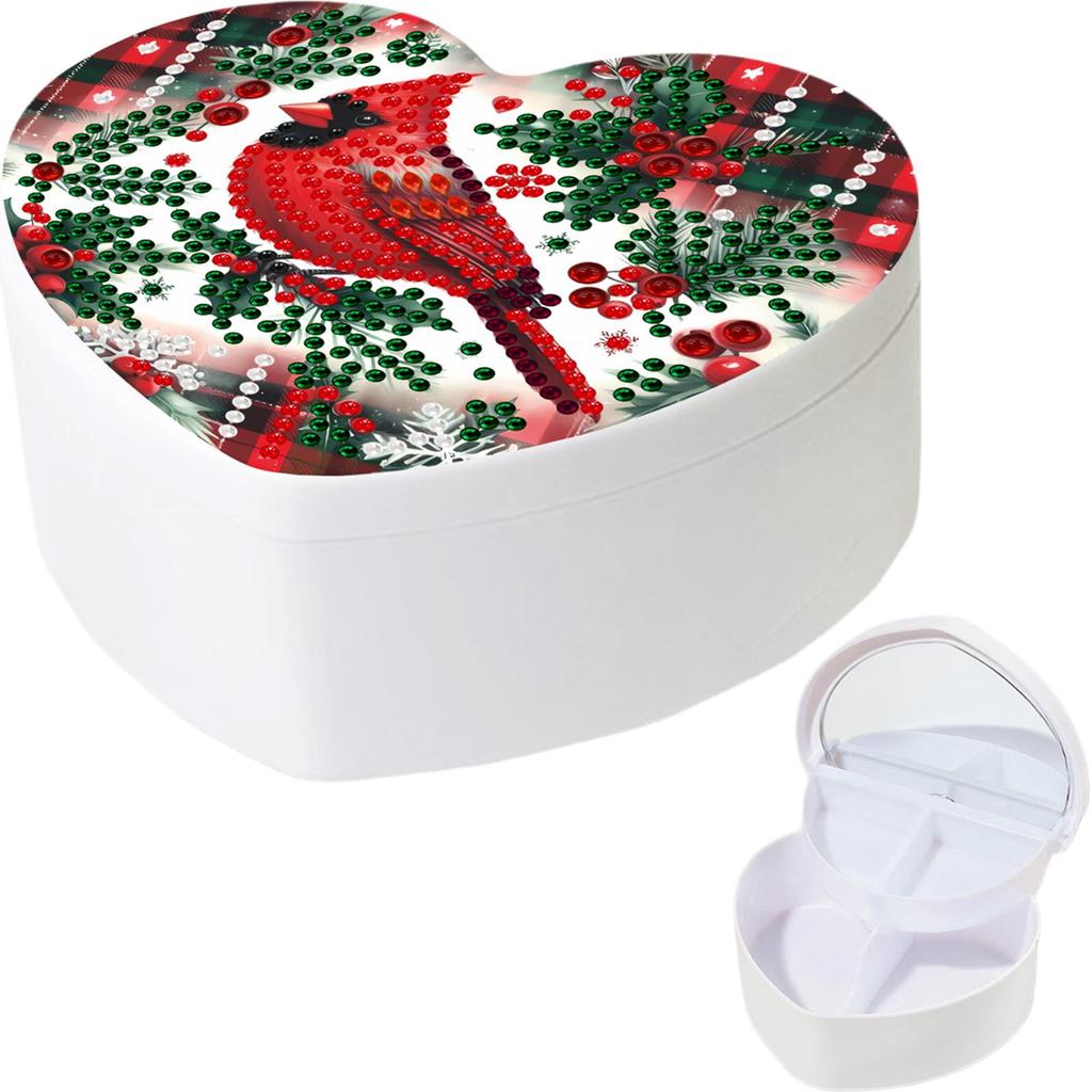 DIY Diamond Painting Handmade Storage Box Partial Drill Crystal Storage Case Kit Heart-Shaped Jewelry Box for Home Decor