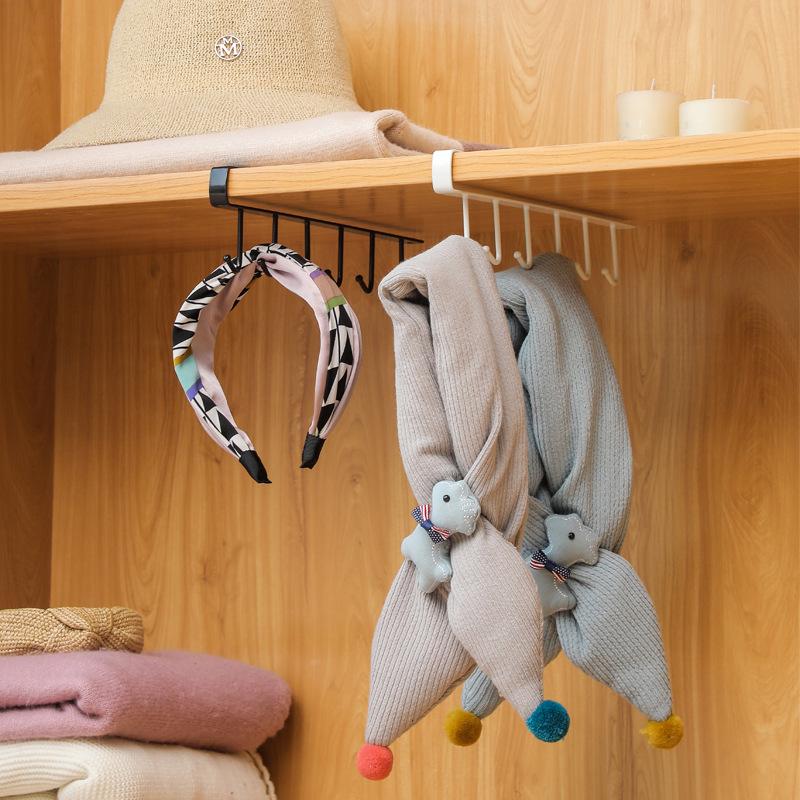 Multifunktions-Hakenleiste aus nahtlosem Eisen für Küche und Kleiderschrank – 6 Haken