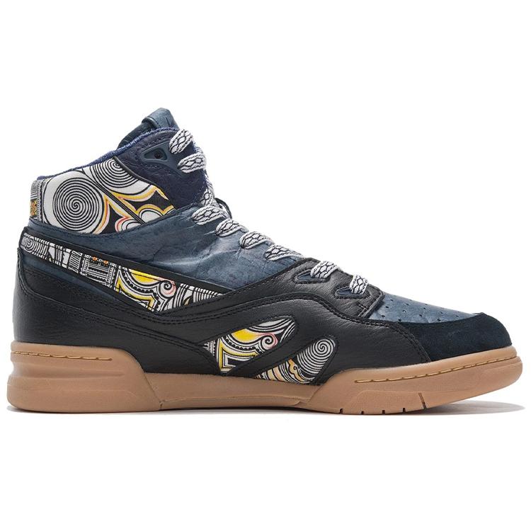 New LiNing 937 Durable Lightweight And Breathable High Top Skateboard Shoes Men's Black Blue AZGS043-3