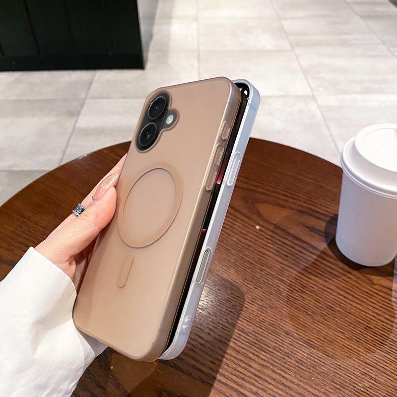 Strong Magnetic Magsafe Case For iPhone 16E 16 15 14 13 12 11 Pro Max Plus 0.3mm Ultra-Thin Hard Cover Matte Transparent Shell