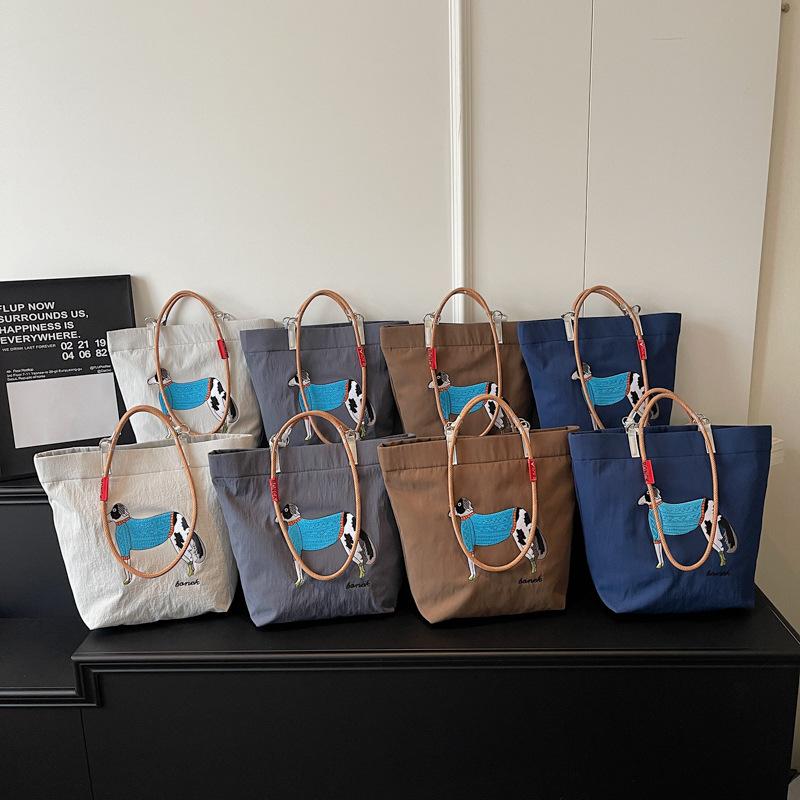 Spring and Summer Embroidery Spotted Dog Underarm Hand Bag Shoulder Bag Simple Tote Bag Messenger Bag Women