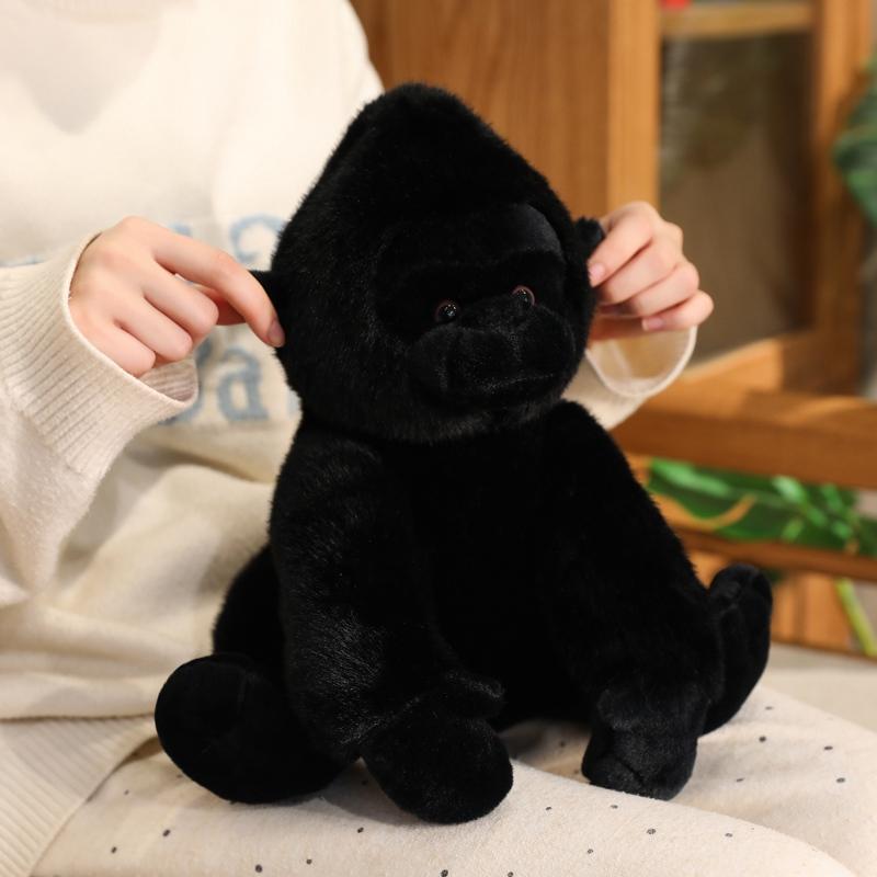 Orangutan Soft Plush Toys All Black Chimpanzee Plushies Animal Doll Sofa Cushion Throw Pillow Home Decor Kids Gifts