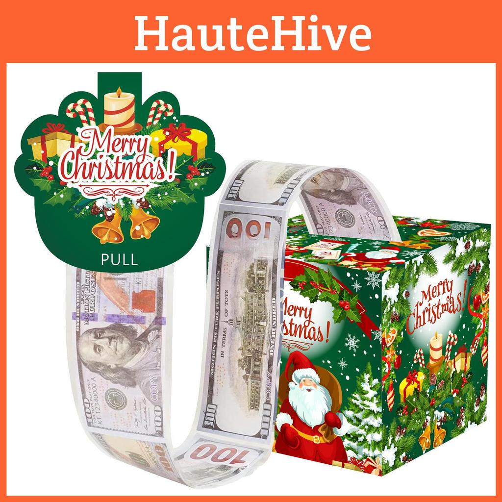 Christmas Green Theme Pattern Paper Gift Box Festival Decoration Atmosphere Prop