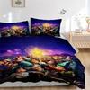 3pcs Disney Classic Characters Fireworks Night Theme Bedding Set, Including 1 Quilt Cover and 2 Pillow Shams, Without Filling, Soft and Comfortable