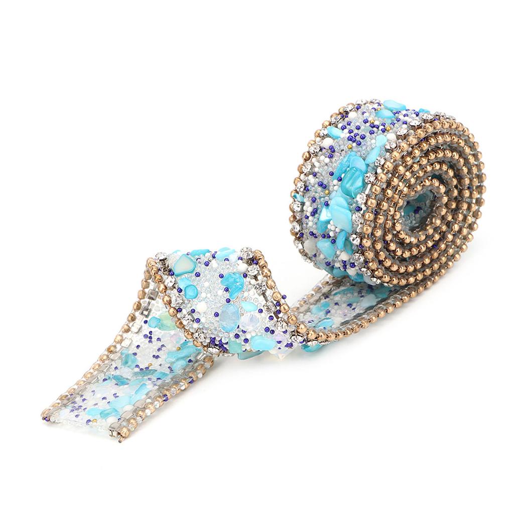 2.5cm Mesh Wrap Roll Rhinestones Chain Trim Ribbon Decoration (#01)