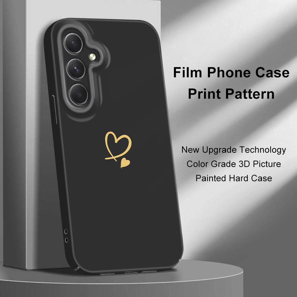 Simple Love Phone Case For Samsung Galaxy A54 A34 A24 A14 A04 A73 A53 A33 A23 A13 A72 A52 A32 4G 5G Film Hard Cover