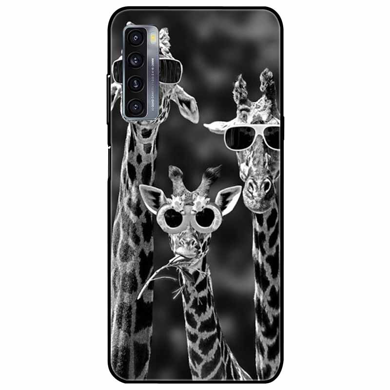 For TCL 20L Plus Case 20L+ Silicone Soft Shockproof TPU Back Cover for TCL 20S 20L Case Black Bumper Painted Funda TCL20S Capa