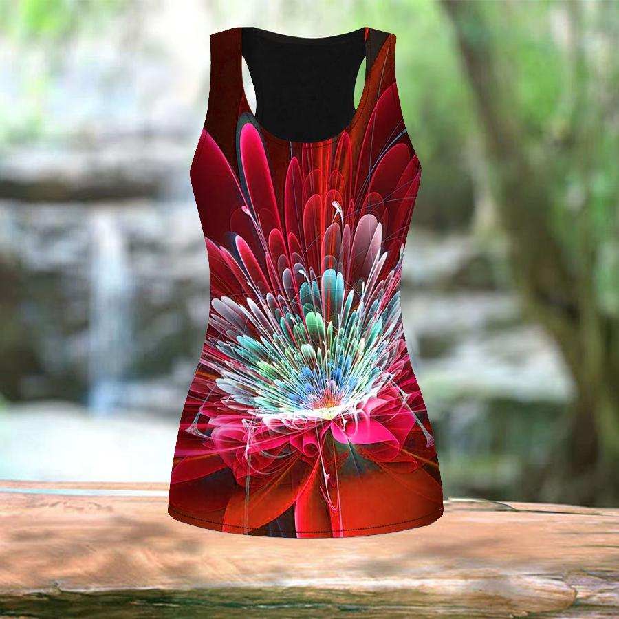 3D Crystal Lotus Print Women Workout Yoga Gym Printed Summer Sport Shirts Plus Size Vests