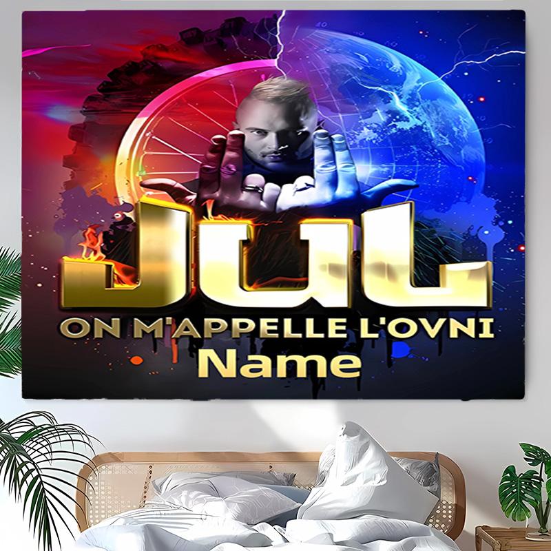 Personalized Jul rapper Background Tapestry,Custom Name Birthday Party,Multifunctional Wall Decoration for Home Decor,Various Occasions
