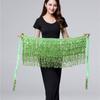 Latin Dance Hula Short Skirt Dress Stage Carnival Party Performance Hip Scarf Three-Layer Tassel Belly Dance Sequins Waist Chain