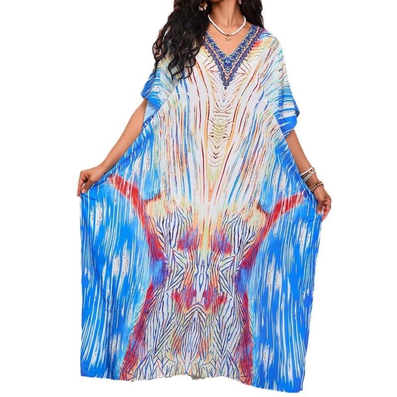 Plus Size Women's New Printed Holiday Beach Cover Up