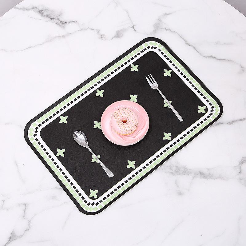 Scandinavian Countryside Placemats - Heatproof Waterproof Table Decor Luxury Square Floral Print Coasters for Dining  Kitchen