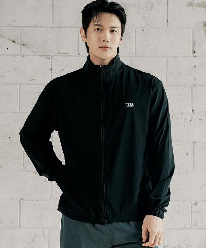Tyubeuteuli Men'S Loose Fit Zip-Up String Rash Guard A805 Black