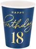 Happy Birthday Cups 18th Birthday 220ml 6 Pcs
