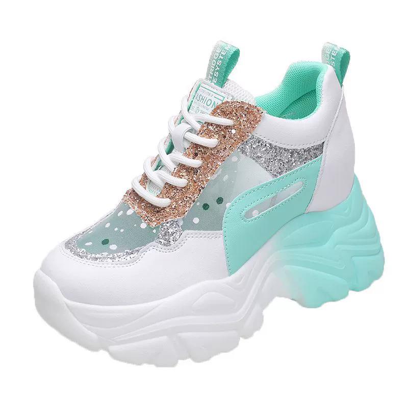 Shoes Dad Shoes Women's Mesh Thick Sole Anti Slip Inner Height Increasing Women's Shoes Small Stature Appears Tall Casual Women's Shoes Summer Sports