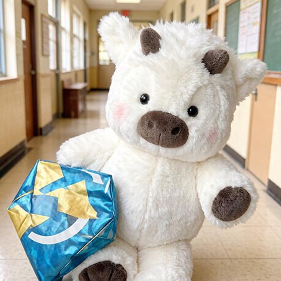 Running Highland Cow Plush Toy 45cm Cute Stuffed Animal Panda Huggable Pillow Birthday Gift for Kids Adults Home Office Decor
