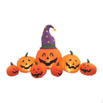 Halloween Inflatable Pumpkins Decoration Ornament for Backyard Fence Outside