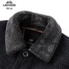 Men's Mid-Length Wool Blend Winter Coat with Detachable Fur Collar