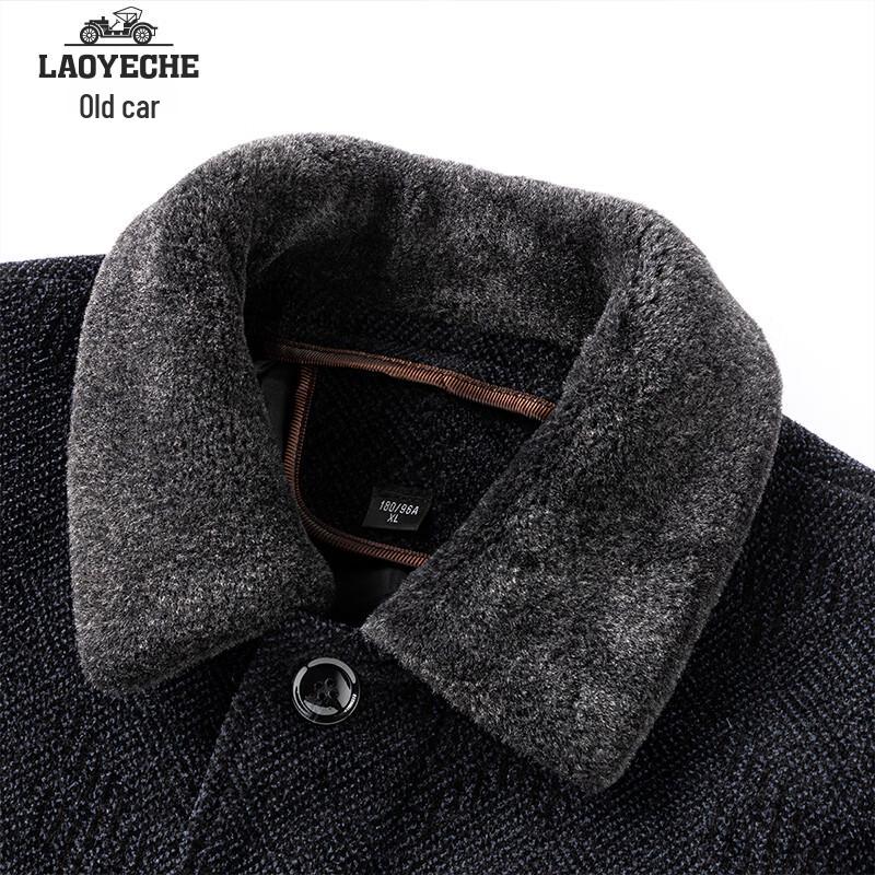 Men's Mid-Length Wool Blend Winter Coat with Detachable Fur Collar