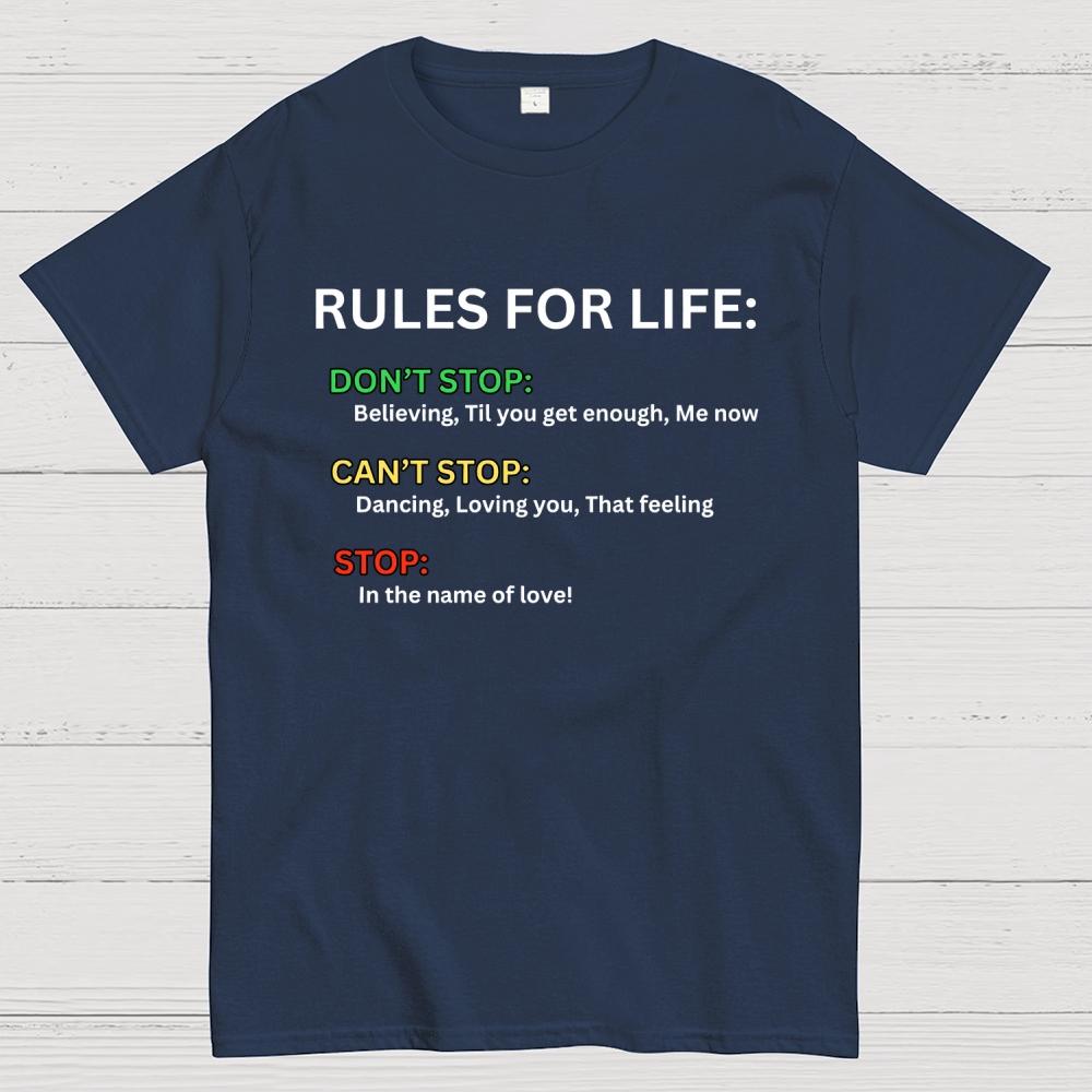 Rules For Life Unisex 100% Cotton Summer Casual Cool Loose T-Shirt