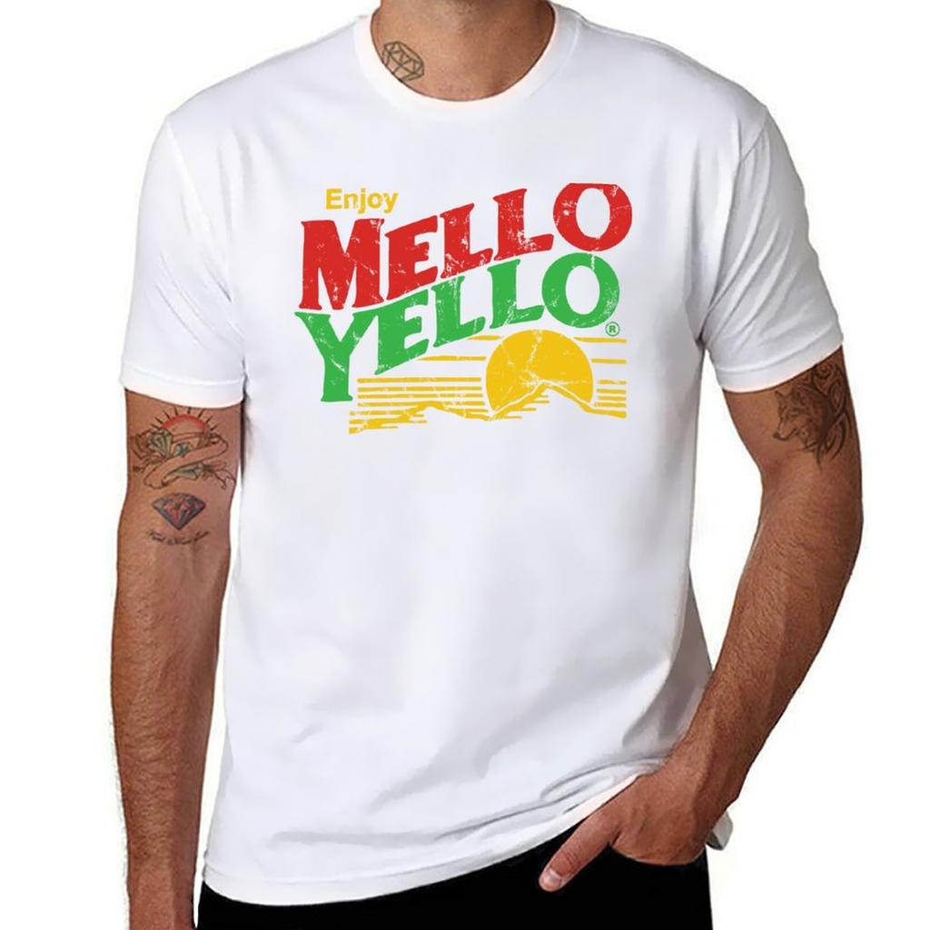 Enjoy Mello Yello vintage TShirt oversized t shirt boys animal print funny gifts cotton man tshirts mens t shirts
