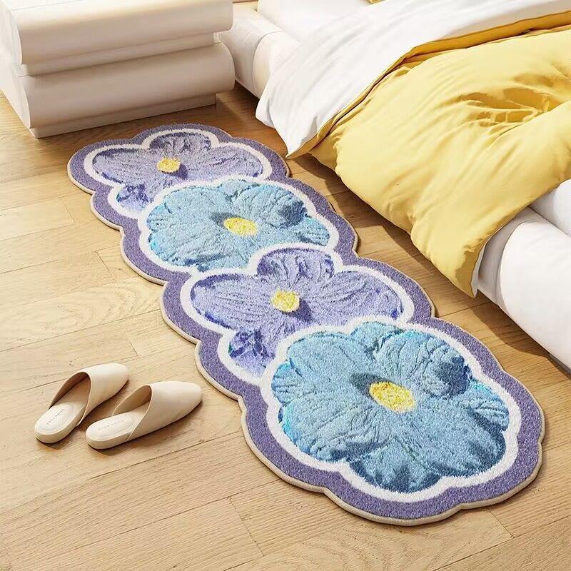 Cross-border Flower Imitation Cashmere Rug for Home, Living Room, Sofa, Bedroom, and Bedside