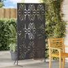 VidaXL Metal Fence Panel Black Metal Large Decorative Pattern 868584