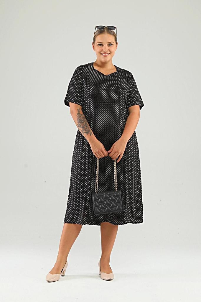 Sukienka damska w dużym rozmiarze, sukienka plus size we wzór w kropki i panterkę