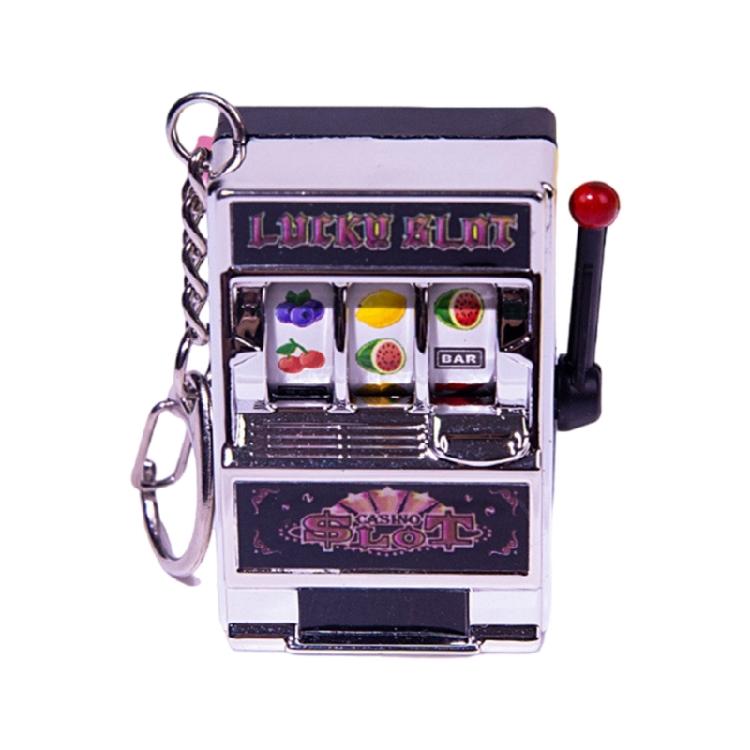 Miniature Fruit Slot Machines Keychain Charm Colorful Accessory for Bags Portable Entertainment Phone Chain Decoration
