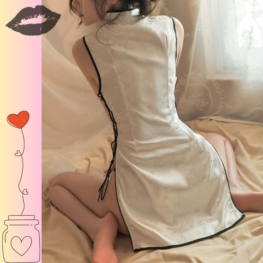 China Chinese Sexy Cosplay Costume with Glossy Babydoll Mini Bodycon Halloween [MONEON] Dress, Clothes, T-back, 2-Piece Set, Costume, Costume, (Silky