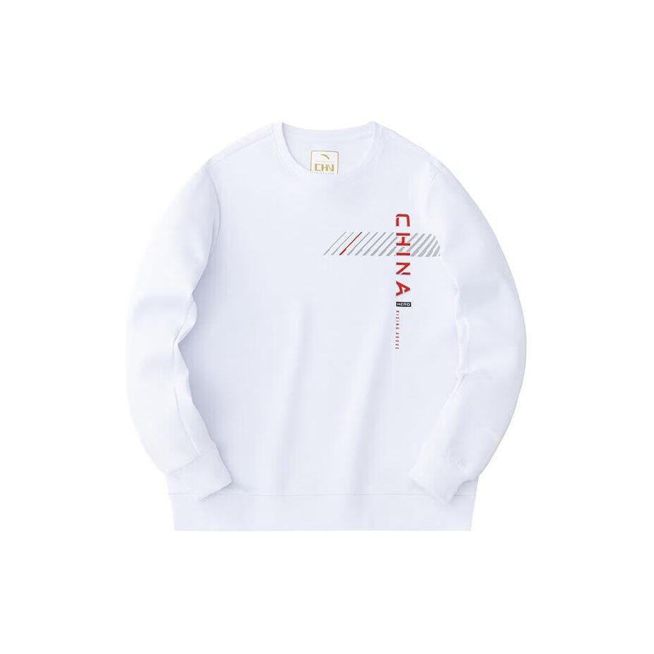 Anta Training Series Letter Round Neck Pullover Sports Leisure Sweatshirt Men sweatshirt Pure-White 152417744-1