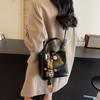 Bag women's 2025 new bucket bag brown design texture women's broadband shoulder messenger bag