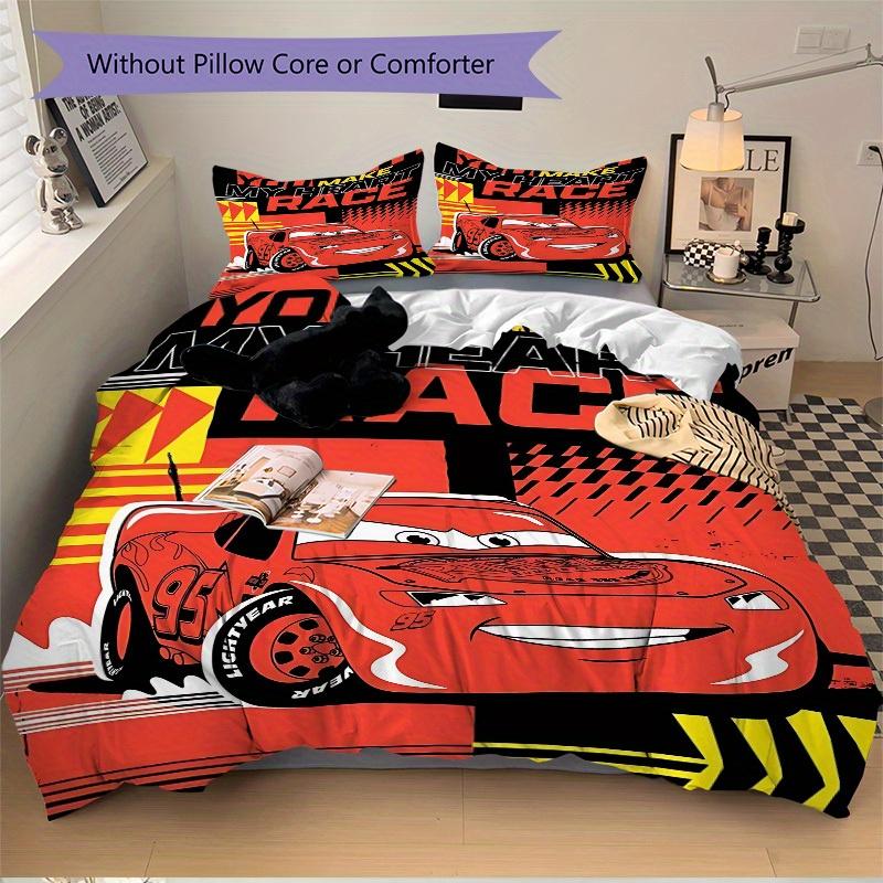 3pcs Set Cars Racing1pc of Quilt Cover+2pcs of Pillowcase, No Core, Print Bedding, All Seasons Bedroom Setting042