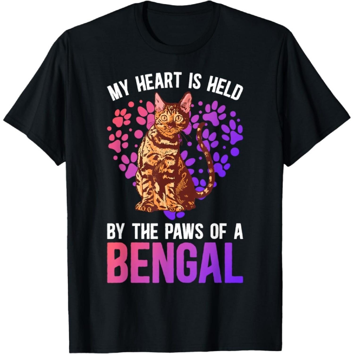 Paws Of My Bengal Cat Owner Bengal Cat Lover Bengal Cat Girl T-Shirt S чёрный