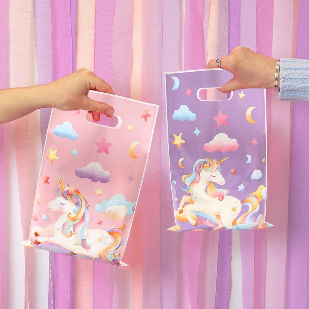 Pink Lila Einhorn Handtasche Geschenktüten Einhorn Geburtstagsparty Deko Kinder Süßigkeiten Verpackungsbeutel Hochzeit Babyparty Partyzubehör